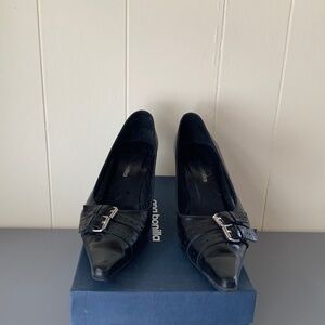 Women leather shoes, size 37, colour black, made in Spain